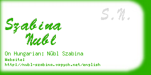 szabina nubl business card